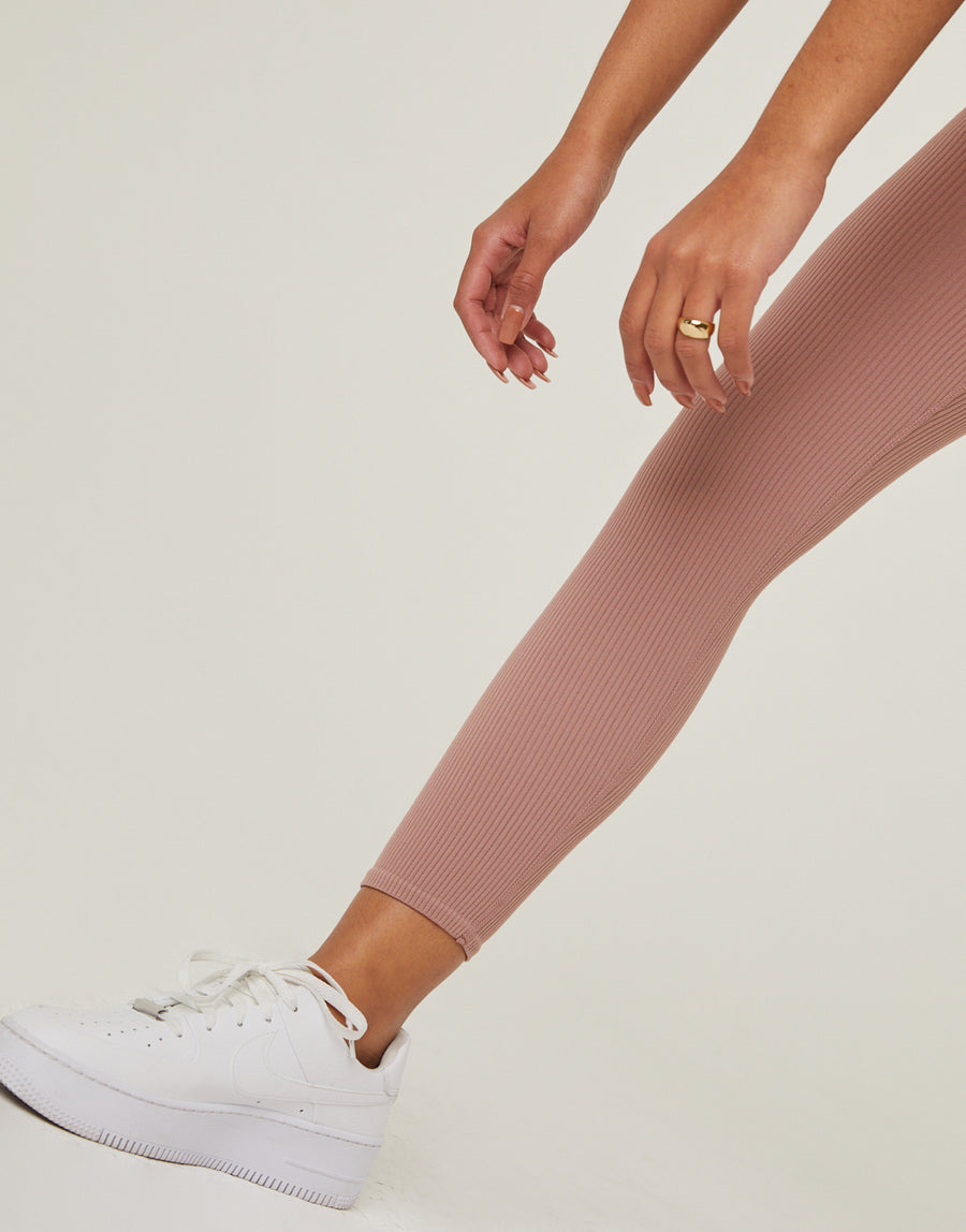 Simple Ribbed Leggings Bottoms -2020AVE