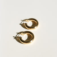 Small Chunky Hoop Earrings Jewelry Gold One Size -2020AVE