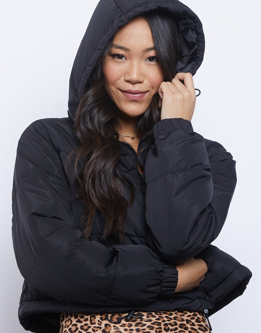 Snowy Days Cropped Puffer Jacket Outerwear -2020AVE