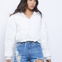 Snowy Days Cropped Puffer Jacket Outerwear -2020AVE