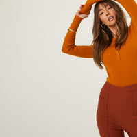 Soft And Sweet Long Sleeve Top Tops Mustard Small -2020AVE