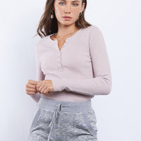 Soft And Sweet Long Sleeve Top Tops Pastel Pink Small -2020AVE