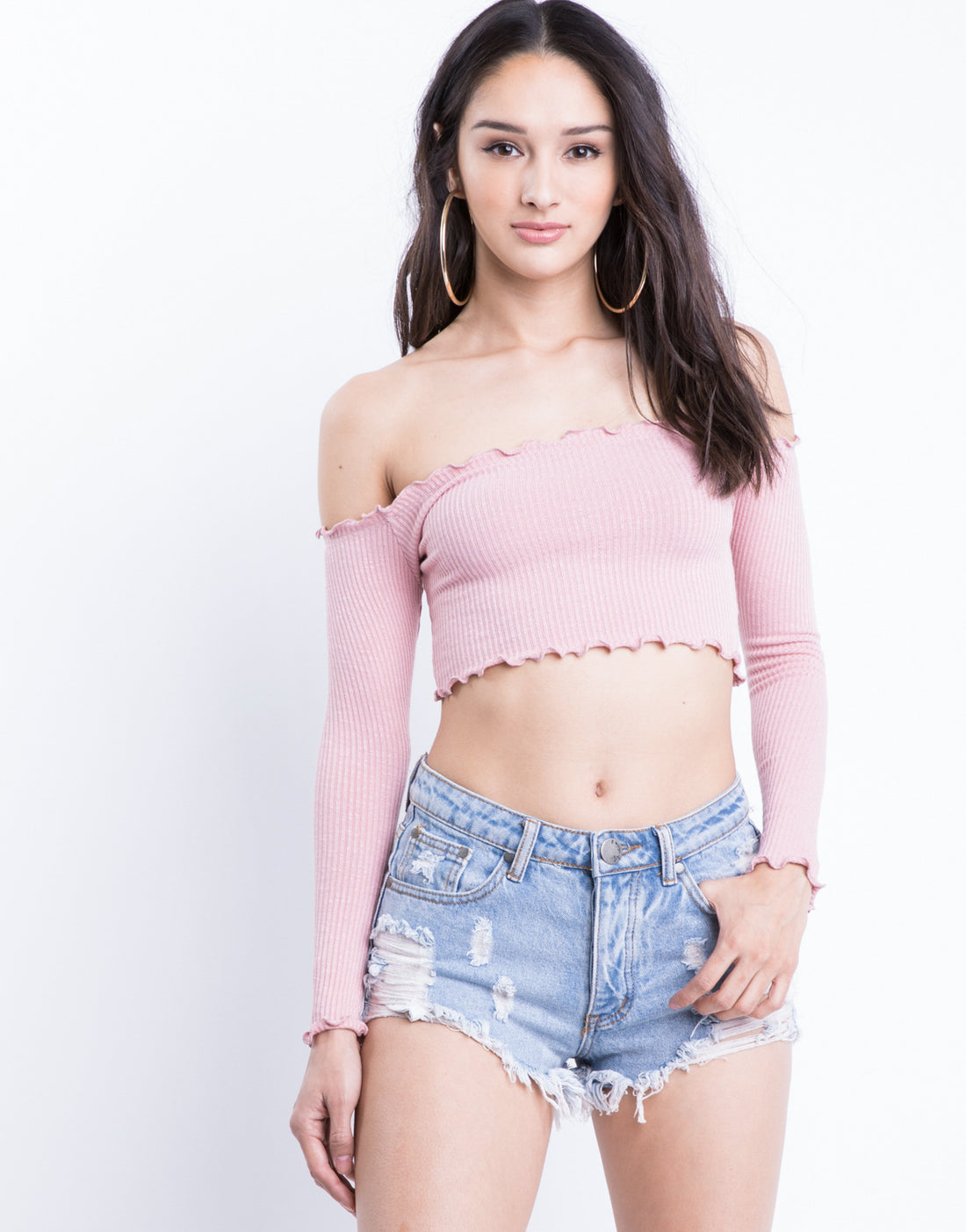 Soft L/S Crop Top Tops Blush Small -2020AVE