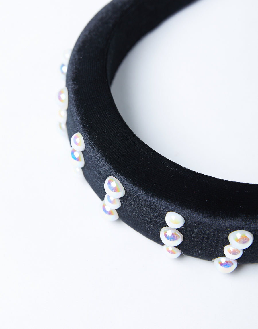 Statement Pearl Headband Accessories Black One Size -2020AVE