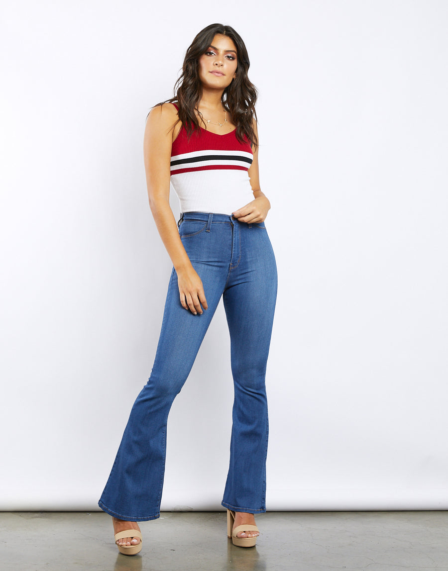 Stretch Flare Jeans Bottoms -2020AVE