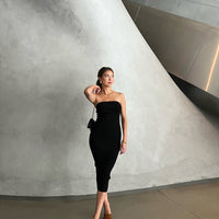 Strapless Bodycon Midi Dress Dresses -2020AVE