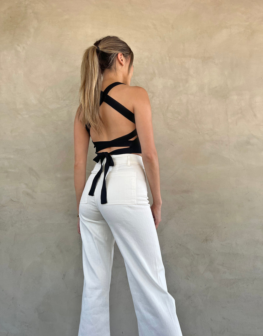Strappy Tie Back Ribbed Tank Tops -2020AVE