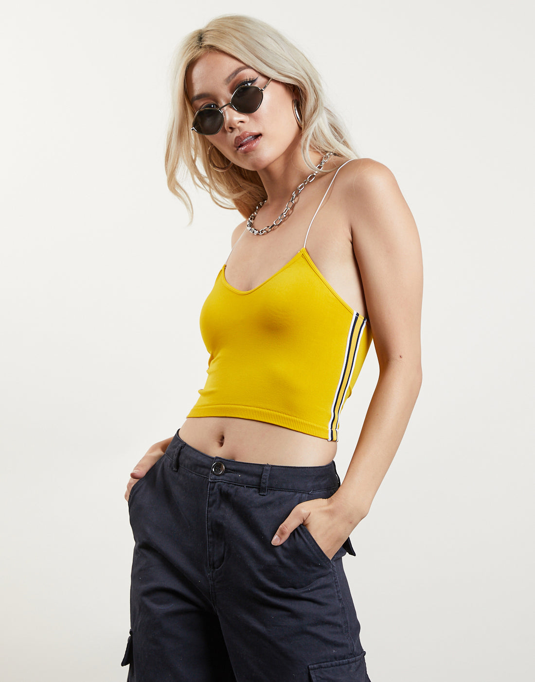 Stretch It Out Sporty Crop Top Tops Marigold One Size -2020AVE