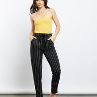 Summer Striped Pants Bottoms Black Small -2020AVE
