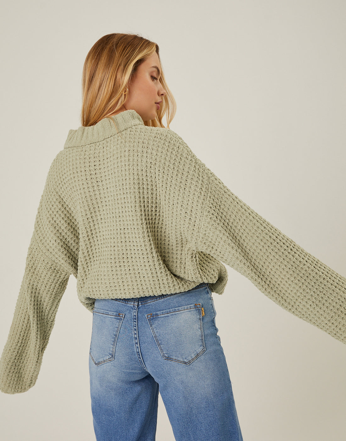 Super Soft Waffle Knit Sweater Tops -2020AVE