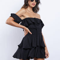 Sweet Sunday Ruffle Dress Dresses Black Small -2020AVE