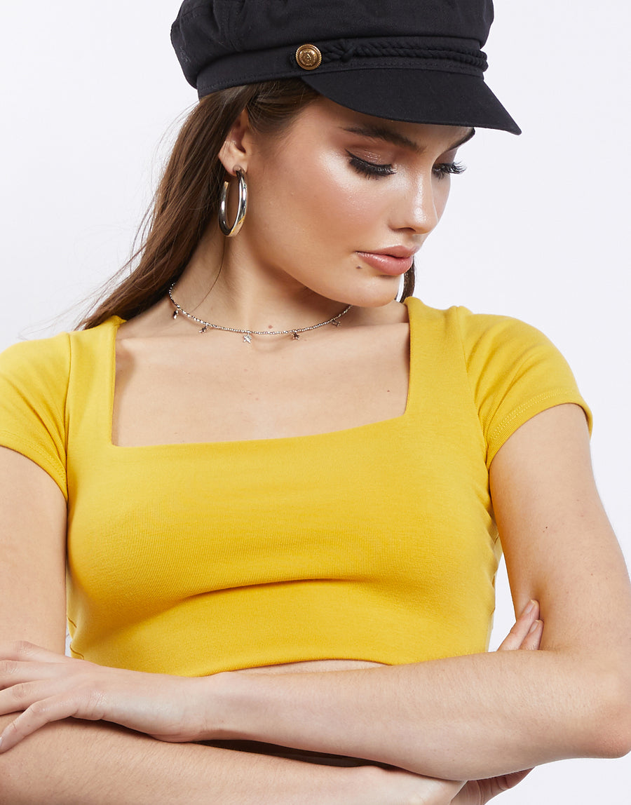 Alissa Square Neck Crop Top Tops -2020AVE