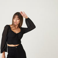 Ruched Bustier Crop Top Tops -2020AVE