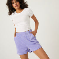Terrycloth Lounge Shorts Bottoms Lilac Small -2020AVE