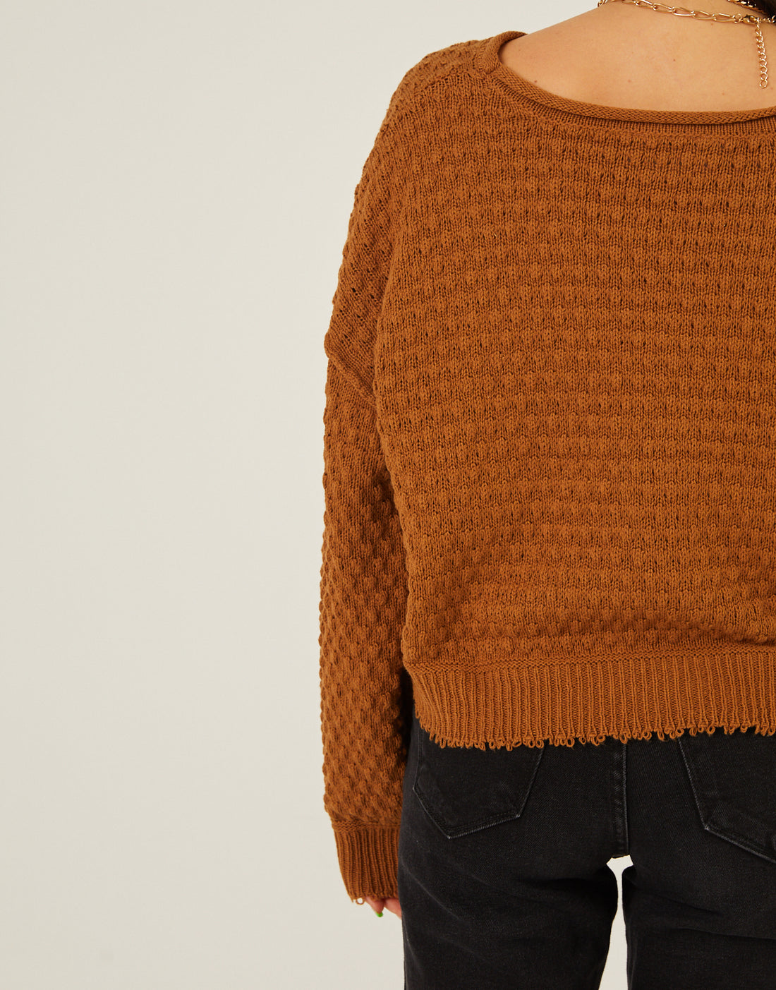 Textured Knit Sweater Tops -2020AVE