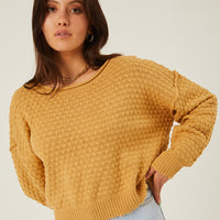 Textured Knit Sweater Tops -2020AVE