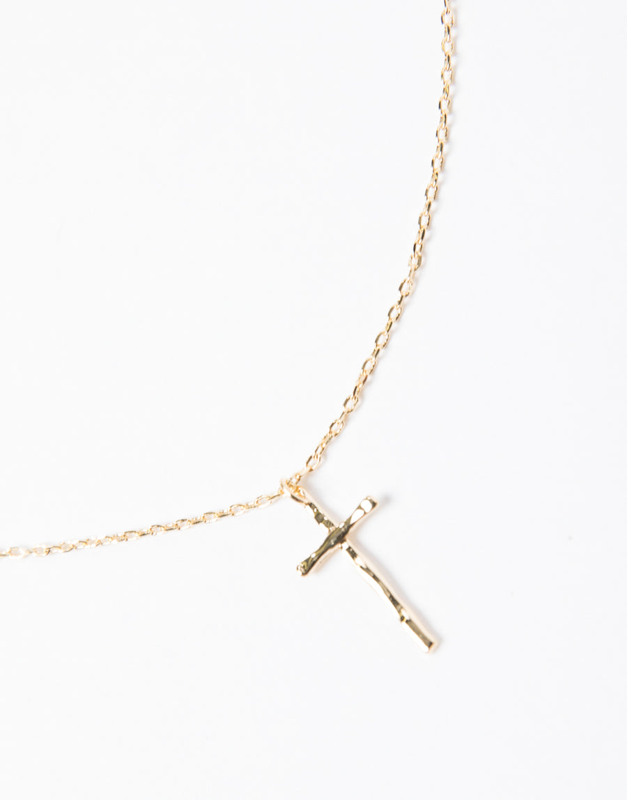 Textured Cross Necklace Jewelry Gold One Size -2020AVE