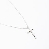 Textured Cross Necklace Jewelry Silver One Size -2020AVE