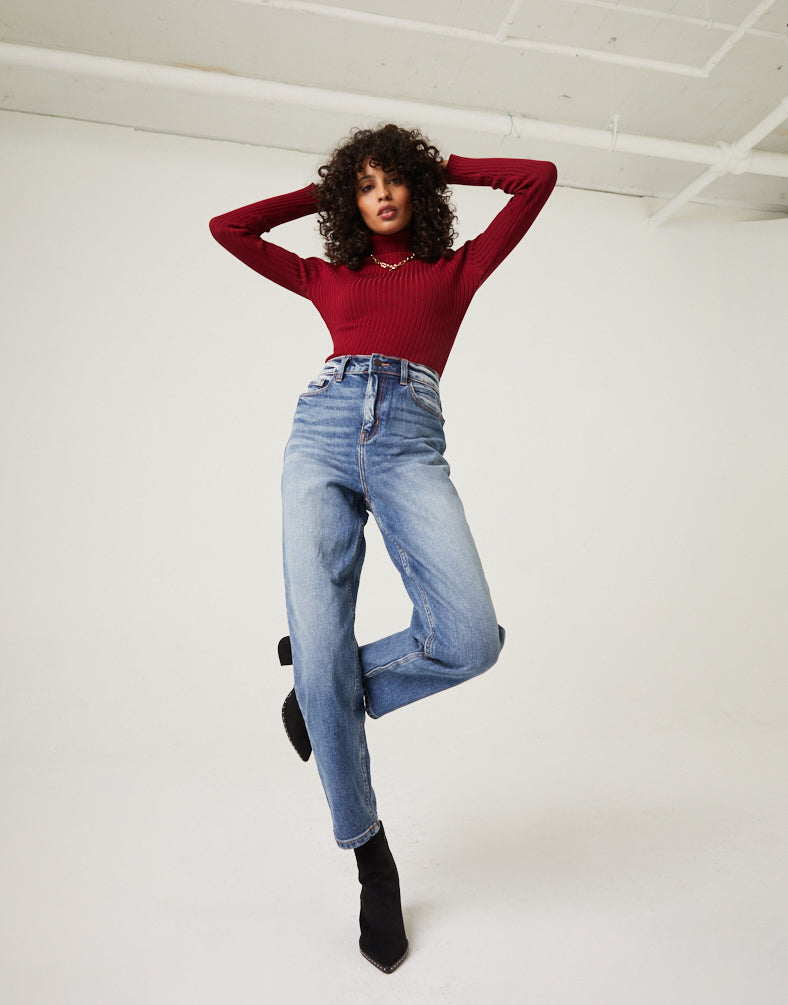 Ombre High Rise Mom Jeans Bottoms -2020AVE