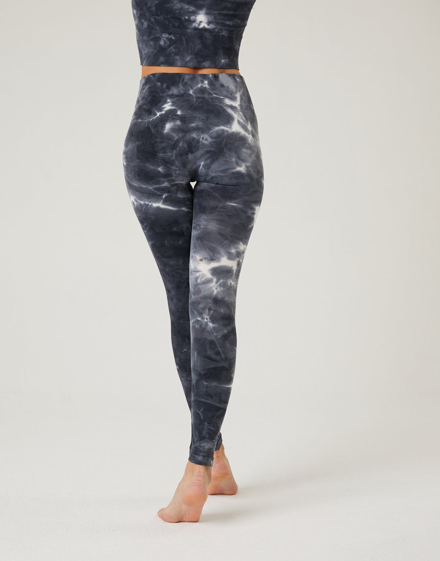 Tie Dye Athletic Leggings Bottoms Charcoal One Size -2020AVE