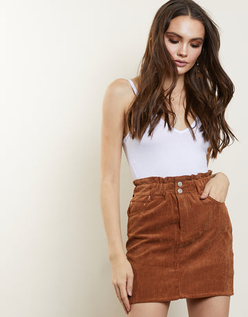 Track Re-cord Corduroy Skirt Bottoms Brown Small -2020AVE