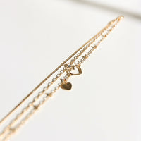 Triple Layer Heart Anklet Jewelry Gold One Size -2020AVE