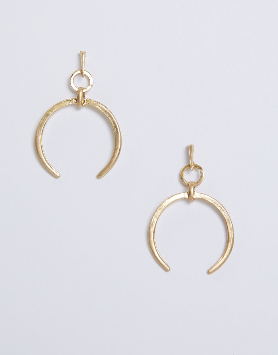 Vintage Crescent Moon Earrings Jewelry Gold One Size -2020AVE