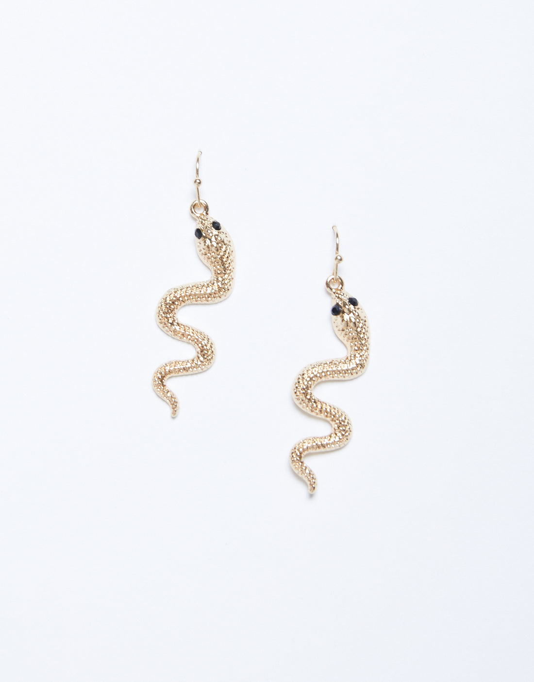 Wavy Snake Earrings Jewelry Gold One Size -2020AVE