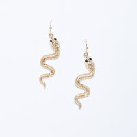 Wavy Snake Earrings Jewelry Gold One Size -2020AVE