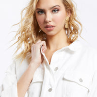 White Sand Cropped Denim Jacket Outerwear -2020AVE