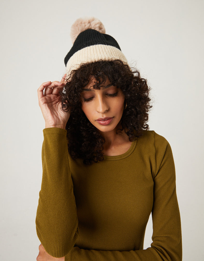 Two-Tone Ribbed Hat – 2020AVE