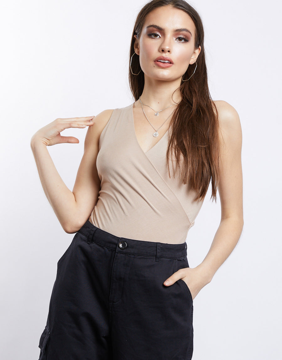 Wrap Me Up Bodysuit Tops Nude Small -2020AVE