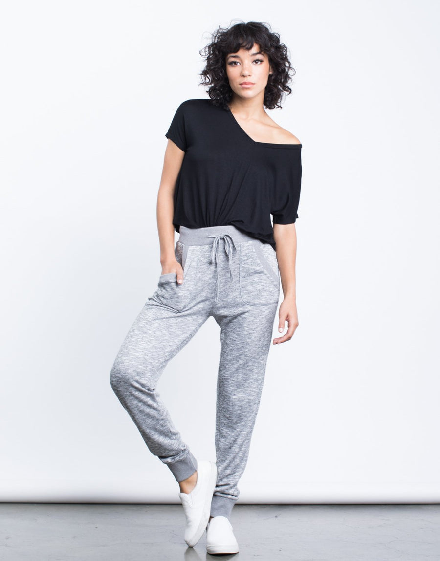 Cozy Lounging Joggers Bottoms Heather Gray Small -2020AVE