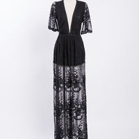 Lace Maxi Dress Dresses Black Small -2020AVE