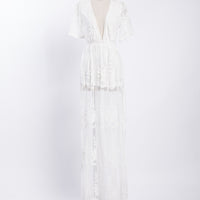Lace Maxi Dress Dresses Off White Small -2020AVE