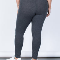 Charcoal Plus Size Active Days Leggings - Back View