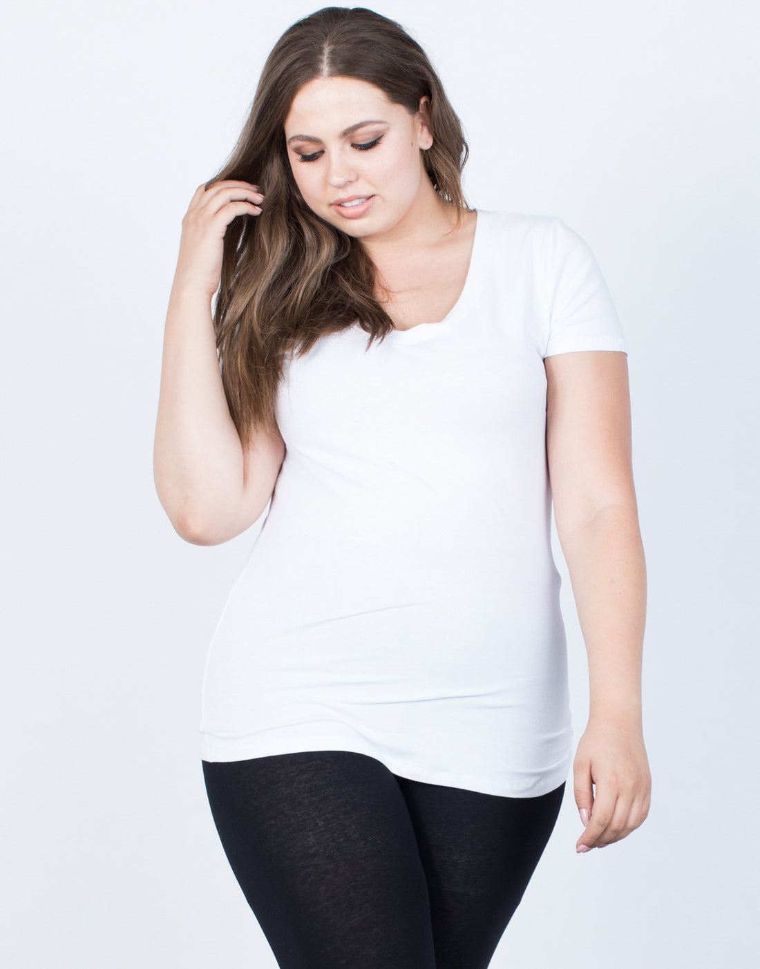 Curve Casual Day Tee Plus Size Tops White 1XL -2020AVE
