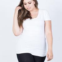 Curve Casual Day Tee Plus Size Tops White 1XL -2020AVE