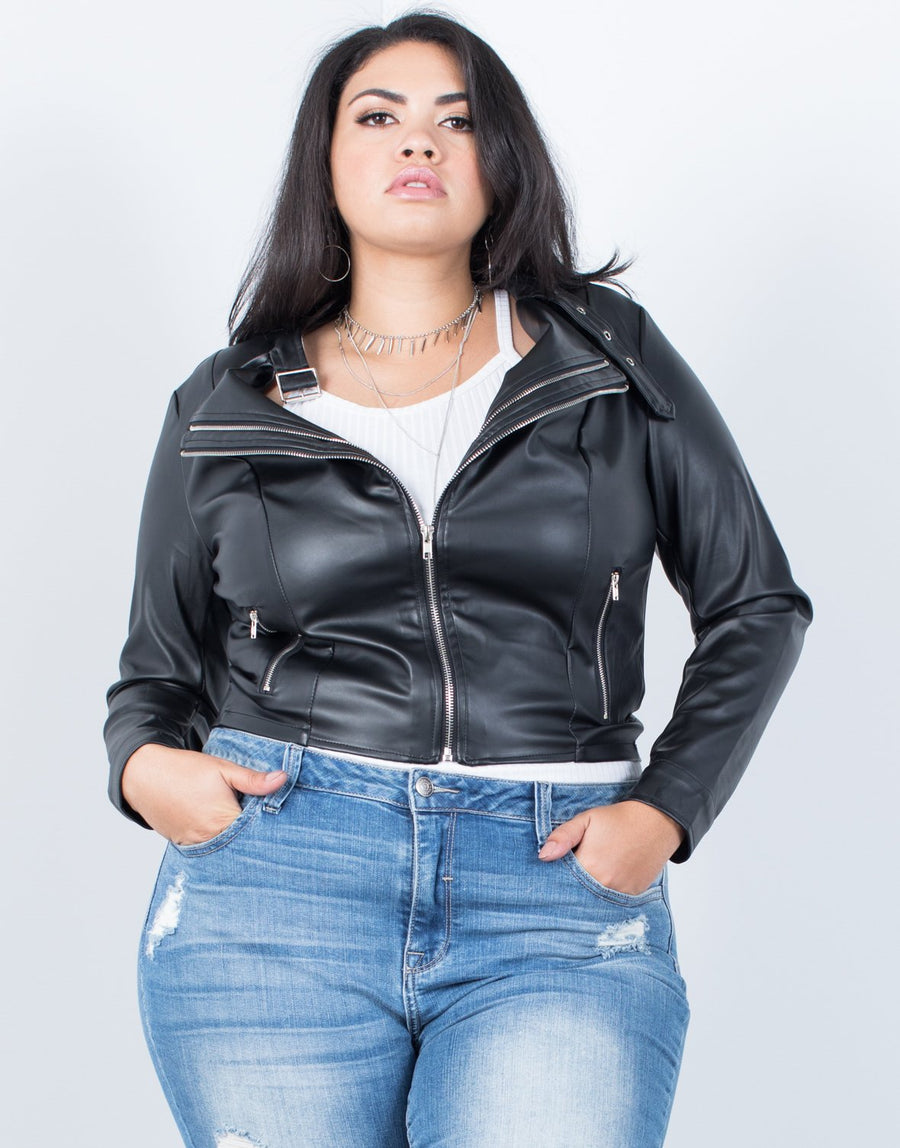 Plus Size Effortless Leather Jacket – 2020AVE
