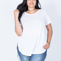 Front View of Plus Size Jamie Slit Tee