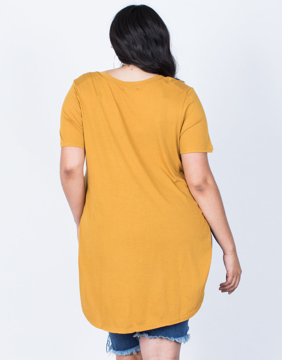 Back View of Plus Size Slit Apart Tee