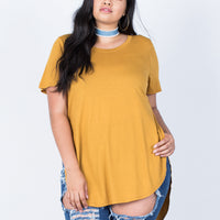 Front View of Plus Size Slit Apart Tee
