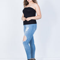 Curve Summer Tube Top Plus Size Tops -2020AVE