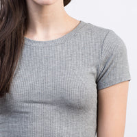 Ribbed Cropped Tee Tops -2020AVE